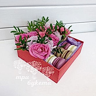 6 макарун с розами