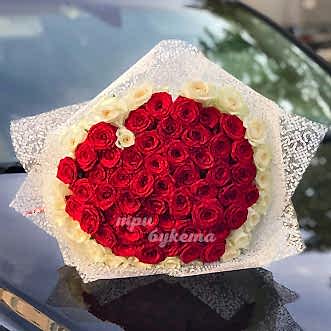 71 роза сердцем