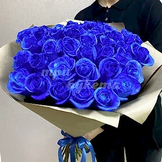 Букет из 41 синей розы