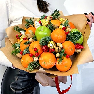 Новогодний фруктовый букет
